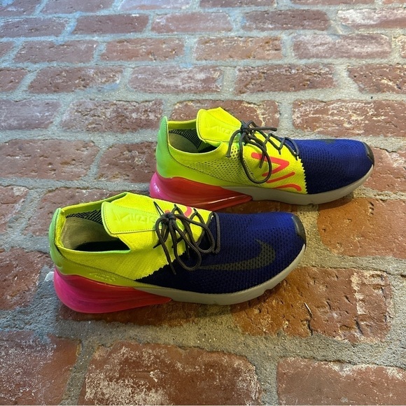 Nike Air Max 270 Flyknit Regency Purple/Grey/Volt Men’s Size 13 - Picture 8 of 15